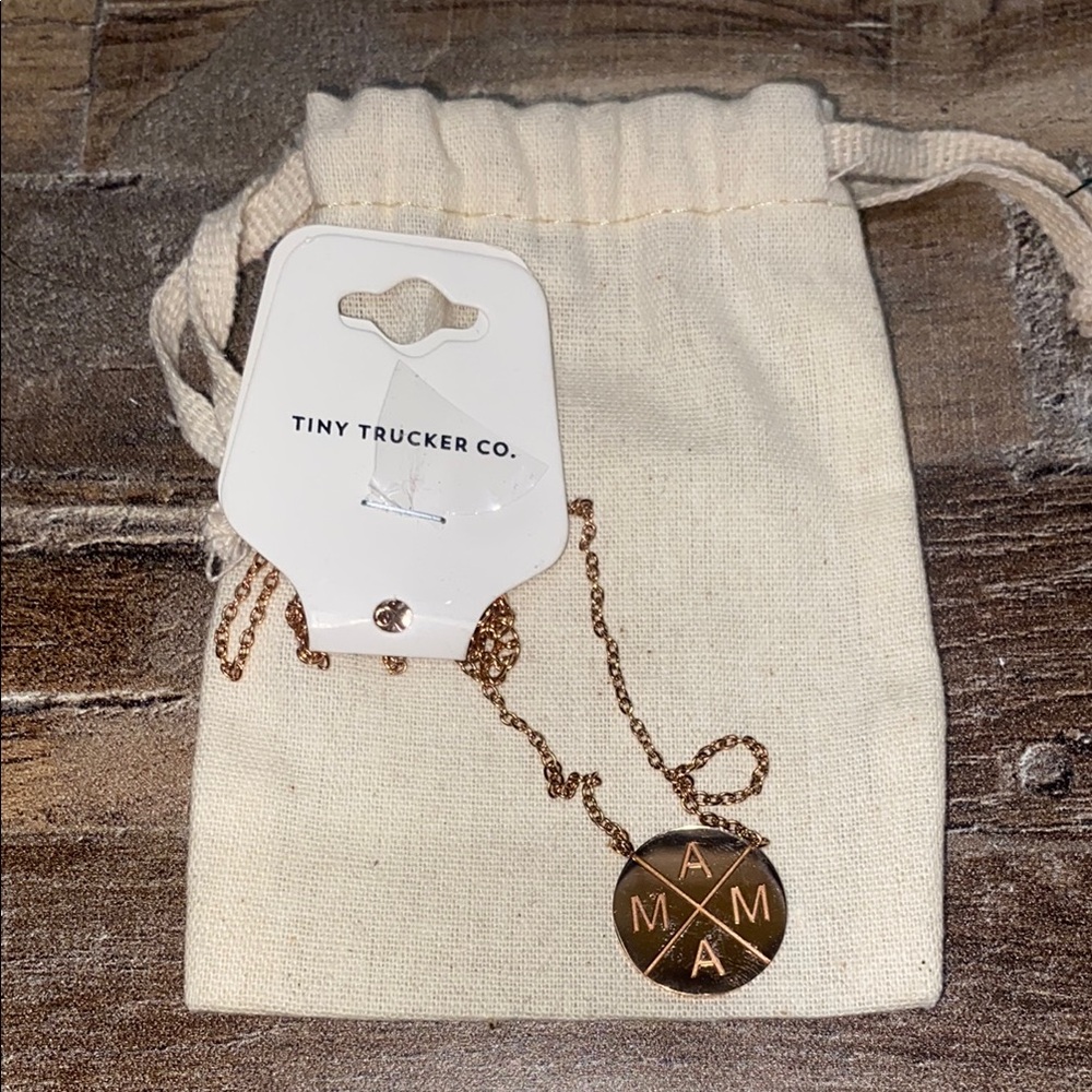 Tiny trucker mama rose Gold Necklace